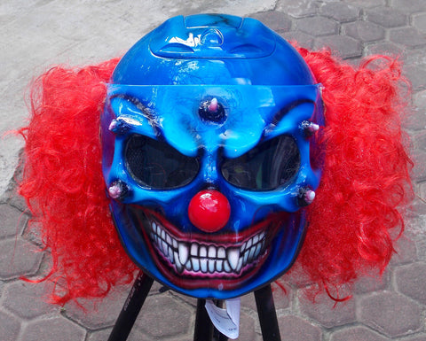 Scary Clown Motorcycle Helmet 3D Custom Airbrushed Painted – Custom Airbrush Helmet