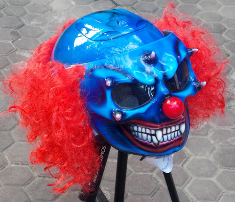 clown mask for motorcycle helmet Scary Clown Motorcycle Helmet 3D Custom Airbrushed Painted