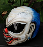 Blue Hair Crazy Killer Clown Helmet Diamond Ear Rings