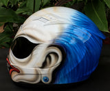 Blue Hair Crazy Killer Clown Helmet Diamond Ear Rings