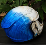 Blue Hair Crazy Killer Clown Helmet Diamond Ear Rings