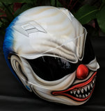 Blue Hair Crazy Killer Clown Helmet Diamond Ear Rings