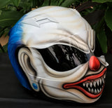 Blue Hair Crazy Killer Clown Helmet Diamond Ear Rings
