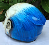 Blue Hair Crazy Killer Clown Helmet Diamond Ear Rings