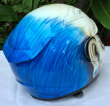 Blue Hair Crazy Killer Clown Helmet Diamond Ear Rings