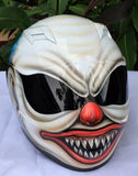 Blue Hair Crazy Killer Clown Helmet Diamond Ear Rings