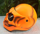 Skull Monster Orange Flow Ghost Rider Helmet 3D Grim Reaper Style