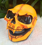 Skull Monster Orange Flow Ghost Rider Helmet 3D Grim Reaper Style
