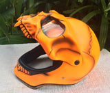 Skull Monster Orange Flow Ghost Rider Helmet 3D Grim Reaper Style