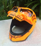 Skull Monster Orange Flow Ghost Rider Helmet 3D Grim Reaper Style