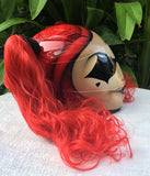 Custom Helmet Harley Quinn Red Ponytails Sexy, Hot & Cute
