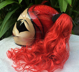 Custom Helmet Harley Quinn Red Ponytails Sexy, Hot & Cute