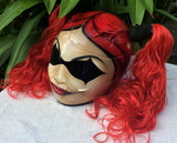 Custom Helmet Harley Quinn Red Ponytails Sexy, Hot & Cute