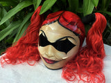 Custom Helmet Harley Quinn Red Ponytails Sexy, Hot & Cute