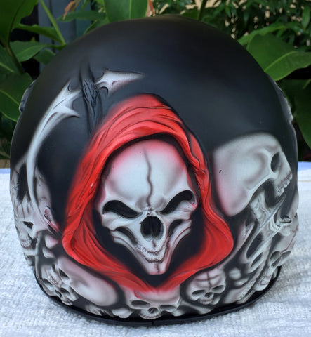 grim reaper icon helmet Black Death Ghost Rider Grim Reaper Motorcycle Helmet – Custom Airbrush Helmet