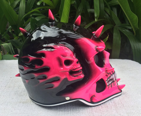 gothic design motorcycle open helmets DMD - GHOST RIDER - RETRO FACE VINTAGE HELMET it offers removable and washable padding for hygiene and a quick GDM RENEGADE Open Face Motorcycle