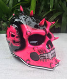 Pink Girl Helmet Punk Helmet Skull Mohawk Girls 3D Helmet Death Grim Reaper