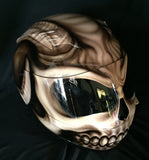 Devil's Goat from Hell Helmet Airbrush Motorcycle Helmet Custom Made Evil Satan