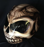 Devil's Goat from Hell Helmet Airbrush Motorcycle Helmet Custom Made Evil Satan