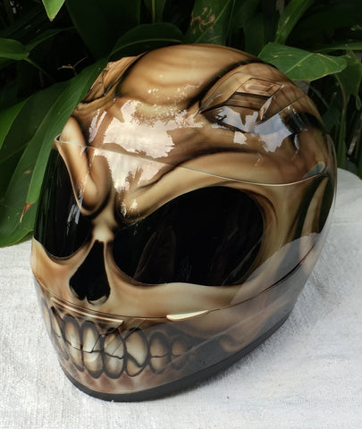 Devil's Goat from Hell Helmet Airbrush Motorcycle Helmet Custom Made Evil Satan