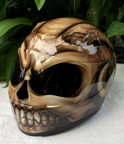 Devil's Goat from Hell Helmet Airbrush Motorcycle Helmet Custom Made Evil Satan