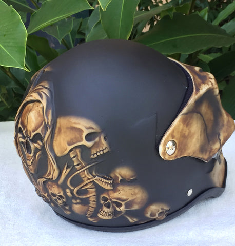 black and gold motorcycle king helmet Night King Motorcycle Helmet 3D Black Knight Skull – Custom Airbrush Helmet