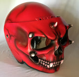 Airbrush Skull Helmet Blood Lust Custom Made DOT Skeleton Blood Red Ghost Rider
