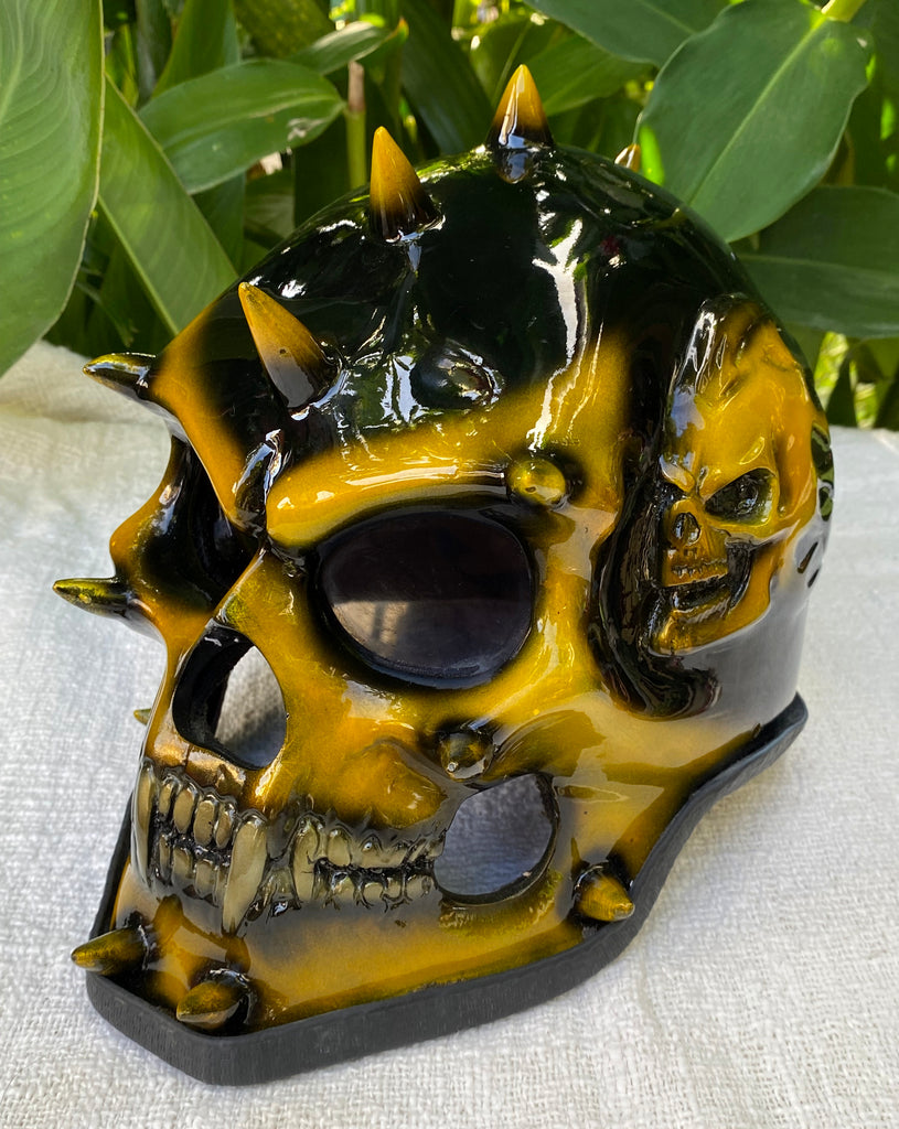 Gold Punk Helmet Skull Helmet 3D Mohawk Skull Custom Helmet Gold Punk Helmet Skull Helmet 3D Mohawk Skull Custom Helmet
