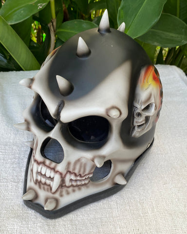airbrush full face motorcycle helmets Hand Painted Lion Warrior Retro Helmet Custom Airbrushed Full-Face Motorcycle Helmet,