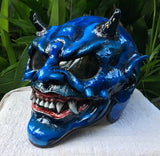 Beast X-Men Blue Monster Horn Satan Custom Demon DOT Helmet Devil 3D