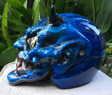 Beast X-Men Blue Monster Horn Satan Custom Demon DOT Helmet Devil 3D