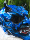 Beast X-Men Blue Monster Horn Satan Custom Demon DOT Helmet Devil 3D