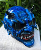 Beast X-Men Blue Monster Horn Satan Custom Demon DOT Helmet Devil 3D