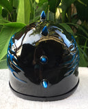 Mohawk Helmet Punk 3D Spikes Metallic Blue