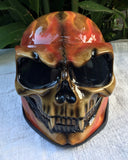 Burning Death Skull Motorcycle Helmet Airbrushed Flames