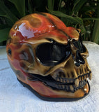 Burning Death Skull Motorcycle Helmet Airbrushed Flames