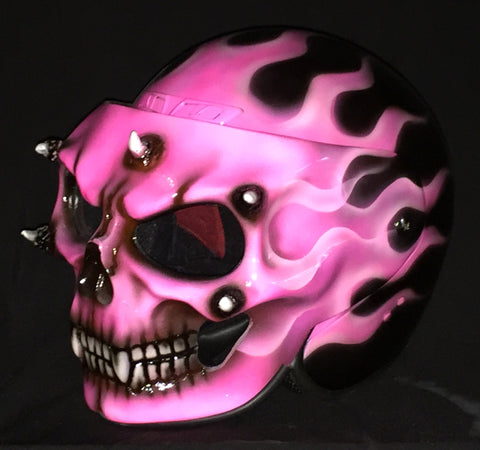 tee-shirt femme moto tendance mode tête de mort pink skull helmet