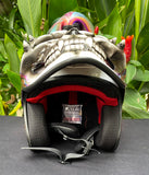 Skull DOT Helmet Ponytail Rainbow Hair Custom Helmet Goro Style Airbrush