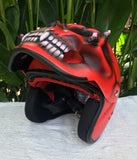 Airbrush Skull Helmet Blood Lust Custom Made DOT Skeleton Blood Red Ghost Rider