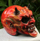 Hellboy Evil Monster Horn Satan Custom Demon DOT Helmet Devil 3D