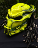 Predator Alien Custom helmet Motorcycle Airbrush Helmet Dreads Stabilo Yellow