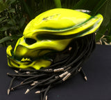 Predator Alien Custom helmet Motorcycle Airbrush Helmet Dreads Stabilo Yellow