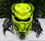 Predator Alien Custom helmet Motorcycle Airbrush Helmet Dreads Stabilo Yellow