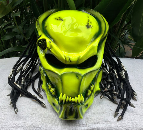 bike predator helmet Predator Alien Custom helmet Motorcycle Airbrush Helmet Dreads Stabilo – Custom Airbrush Helmet