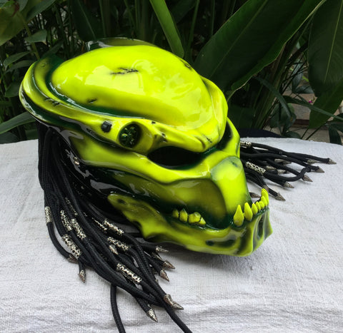 bike helmet with dreads Predator Alien Custom helmet Motorcycle Airbrush Helmet Dreads Stabilo – Custom Airbrush Helmet