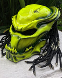 Predator Alien Custom helmet Motorcycle Airbrush Helmet Dreads Stabilo Yellow