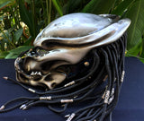 Predator 3D Helmet Sliver Alien Helmet Dreads  Airbrush