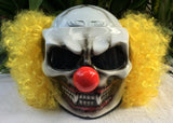 Pennywise Killer Clown Custom Motorcycle Helme Clown Scary Halloween IT Yellow Hair