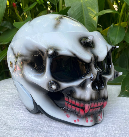 Motorcycle Helmet DOT Skull Bloody Death Eater Vampire – Custom Airbrush Helmet
