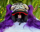 Girls Motorcycle Helmet Skull Ponytail Ghost Rider Purple Rain